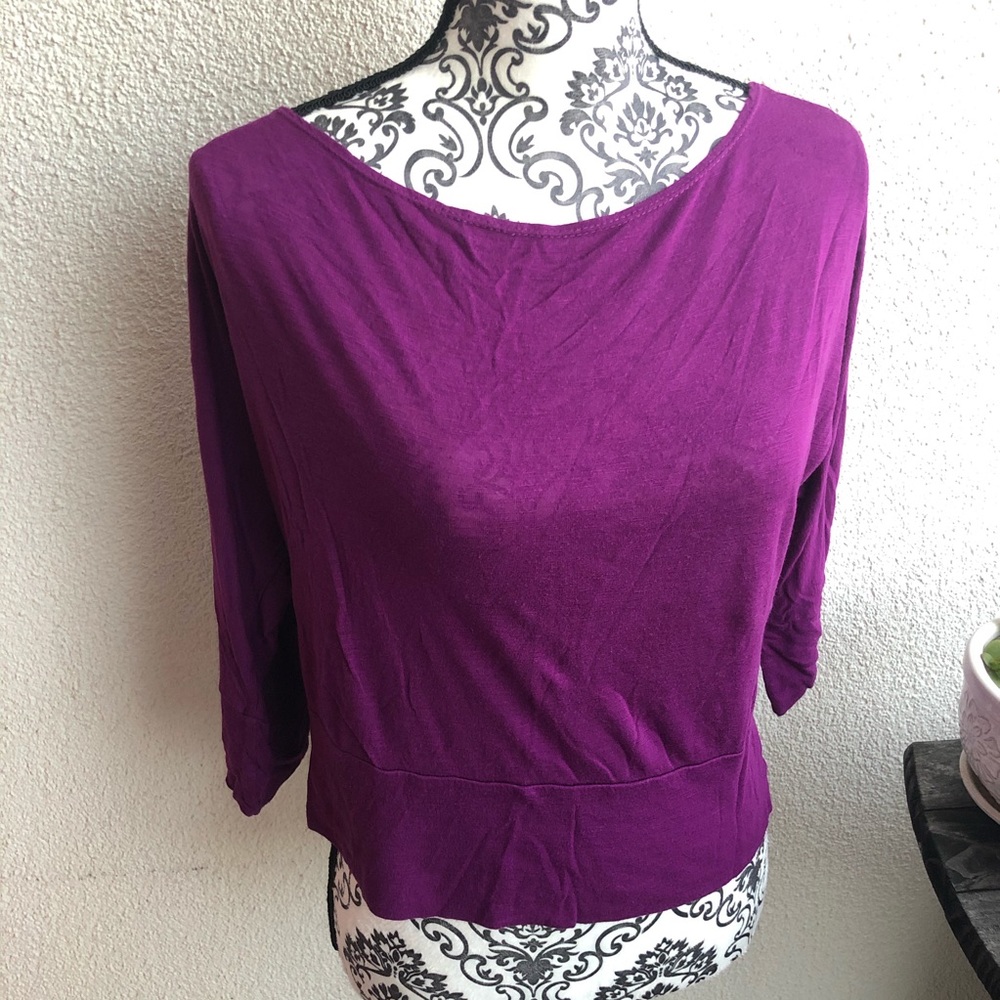 Mid Sleeve Off Shoulder Purple CropTop/ Blouse 💜